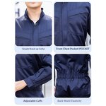 Work Coveralls Supplier - OEM Stand-Collar Spring Autumn Solid Color