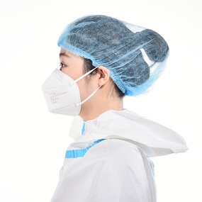 Medical Cap Supplier - OEM Disposable Blue White Clip Cap Non-woven