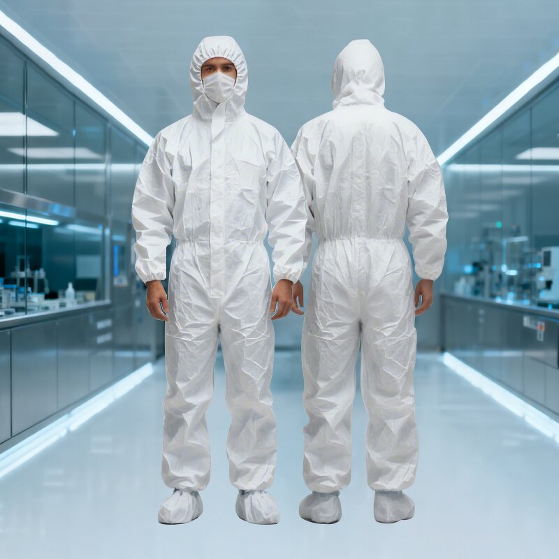 Blue Coveralls Manufacturer - OEM Bulk for Asbestos Abatement with Hood