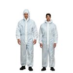 SMS Coveralls Supplier - OEM Type 5&6 White Polypropylene with Hood