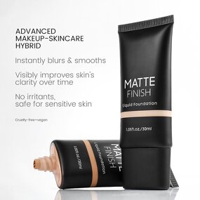 Liquid Foundation Factory - OEM Matte Finish Full Coverage Oil-free
