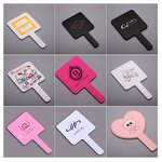 Hand Held Mirror Factory - OEM Custom logo Handle Cosmetic Mirror