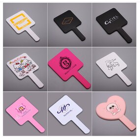 Hand Held Mirror Factory - OEM Custom logo Handle Cosmetic Mirror