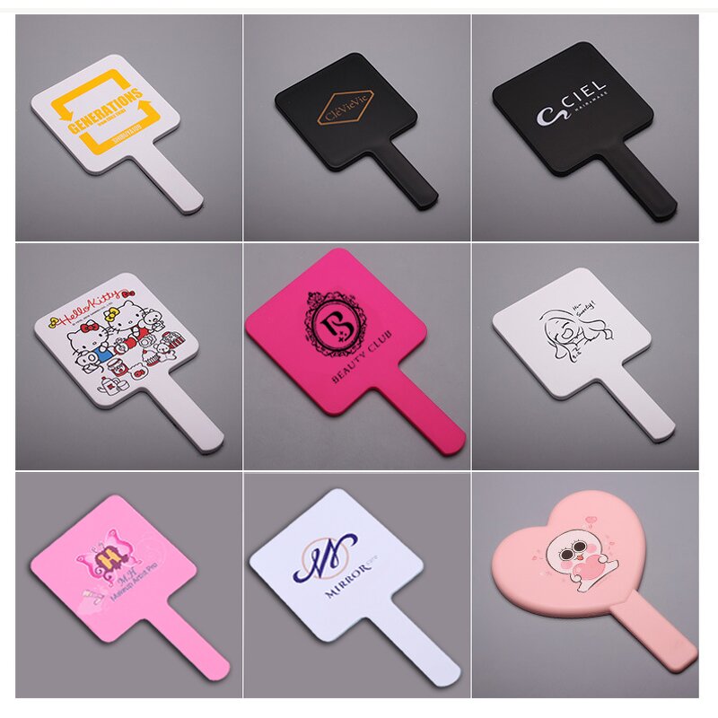Hand Held Mirror Factory - OEM Custom logo Handle Cosmetic Mirror
