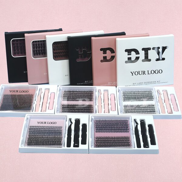 Cluster Lashes Manufacturer - OEM DIY Natural 10-16mm D Curl Kit