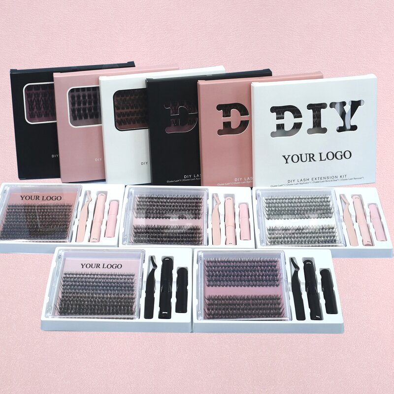 Cluster Lashes Manufacturer - OEM DIY Natural 10-16mm D Curl Kit