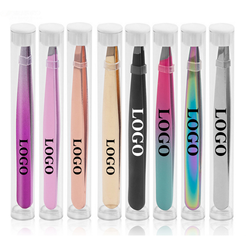 Eyebrow Tweezers Factory - OEM Gold Rose Gold Slant Stainless Steel