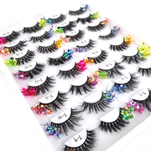 Glitter Lashes Supplier - OEM Luminous Fluffy Fiber Dramatic Shining