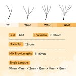 Yy Cluster Lashes Supplier - OEM Private Label 0.07 C PBT/Pet