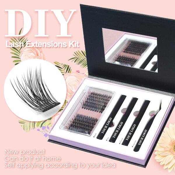 DIY Eyelash Extension Kit Supplier - OEM With Lash Clusters Bond Seal