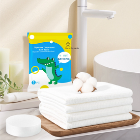 Bath Towel Supplier - Portable Solid Compressed Pure Cotton Travel