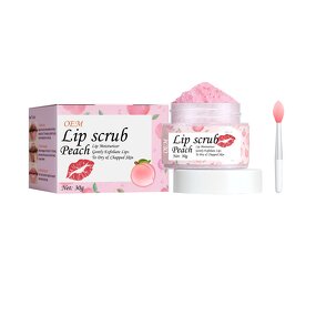 Lip Scrub Manufacturer - Private Label Organic Peach Natural Exfoliating Pink Lip Cream