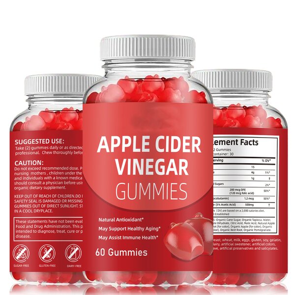 Apple Cider Vinegar Gummies Manufacturer - Organic Gluten Free 60pcs Bottle