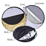 Photography Reflector Manufacturer - OEM 5 in 1 Collapsible Silver Gold White