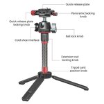 Metal Tripod Manufacturer - OEM Reflex Selfie Stick Ballhead Cold Shoe Vlog