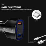 Car Charger Manufacturer - OEM 35W 5V/7A 3 Port USB Type C QC3.0 for iPhone