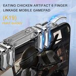 Mobile Game Controller Manufacturer - OEM K19 6 Fingers L2 R2 Shooter for PUBG Boys