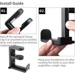 Headphone Hanger Manufacturer - OEM Adjustable Black Aluminum Under Desk Holder for PS5