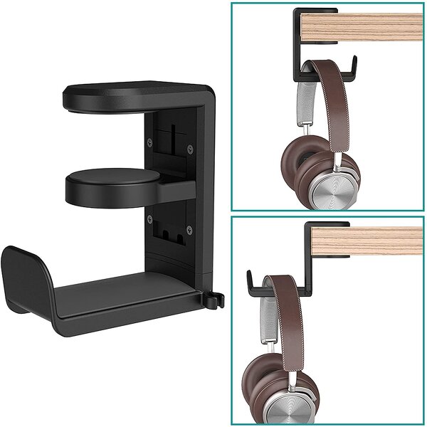 Headphone Hanger Manufacturer - OEM Adjustable Black Aluminum Under Desk Holder for PS5