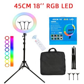 Ring Lamp Manufacturer - Folding RGB LED Ring Light Tripod Stand OEM