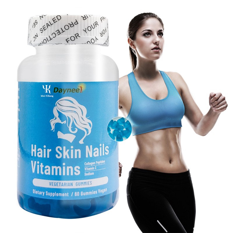 Collagen Gummy Manufacturer - OEM Hair Skin Nails Blue Round Supplement