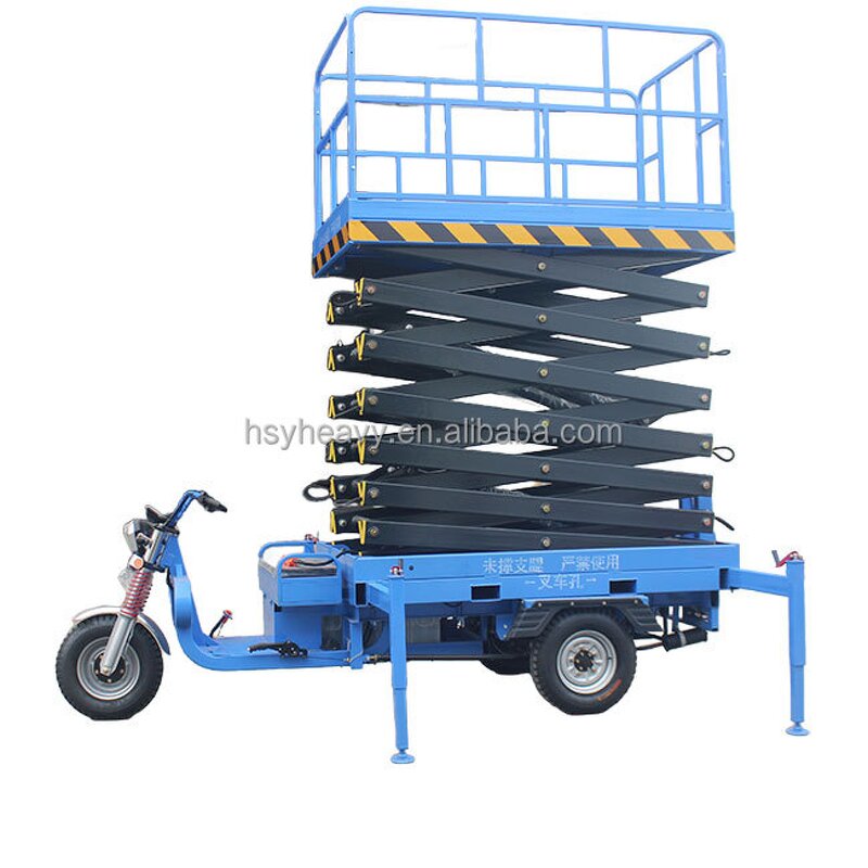 Electric Tricycle Scissor Lift Manufacturer - OEM 500kg 12m Aerial Work Three Wheeled