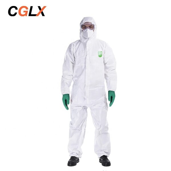 Safety Coveralls Manufacturer - OEM CGLX Blocks Liquid Splashes White Nonwoven for Lab
