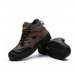Heat-resistant Safety Shoes Manufacturer - OEM CGLX Leather Lightweight Men Brown Middle Cut