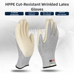 Anti-cutting Gloves Manufacturer - OEM CGLX Custom White Grade 5 HPPE Latex Coated Palm
