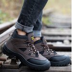 Heat-resistant Safety Shoes Manufacturer - OEM CGLX Leather Lightweight Men Brown Middle Cut