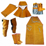 PPE Kit Manufacturer - OEM Leather Welding Suit with Helmet Mask Gloves