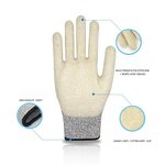Anti-cutting Gloves Manufacturer - OEM CGLX Custom White Grade 5 HPPE Latex Coated Palm