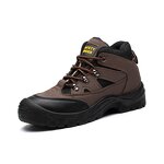 Heat-resistant Safety Shoes Manufacturer - OEM CGLX Leather Lightweight Men Brown Middle Cut