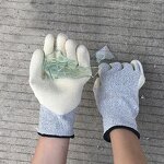 Anti-cutting Gloves Manufacturer - OEM CGLX Custom White Grade 5 HPPE Latex Coated Palm