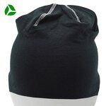 Skull Caps Manufacturer - Custom Logo Black Cotton Slouchy Beanie