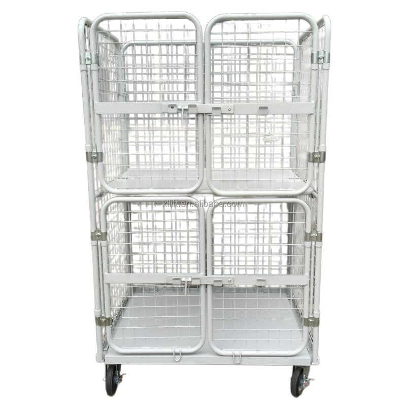 Cargo Rolling Cage Manufacturer - 2 Doors Demountable Pallet Cage