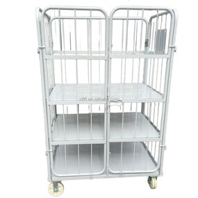 Wire Mesh Roll Container Factory - 3 Sided Cargo Storage Rolltainer