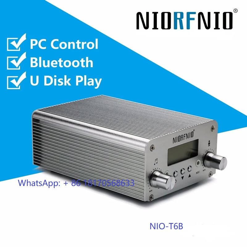 FM Radio Transmitter Kit Manufacturer - OEM NIO-T6B 6W with PC Control Blue