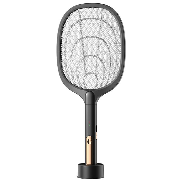 Electric Mosquito Racket Manufacturer - OEM 3000V Black with Purple Killer Lamp