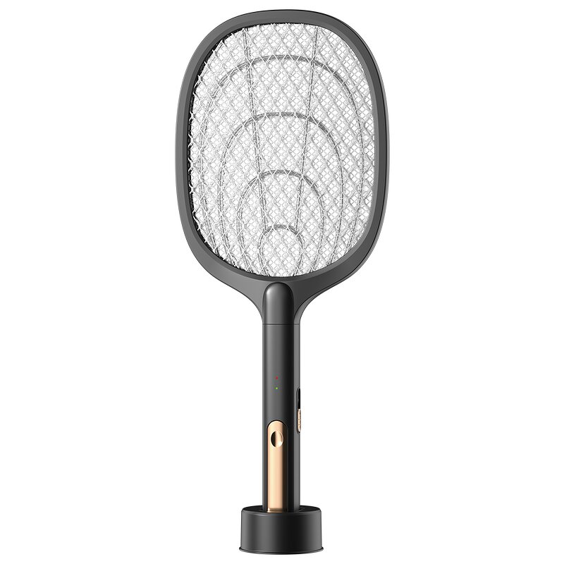 Electric Mosquito Racket Manufacturer - OEM 3000V Black with Purple Killer Lamp
