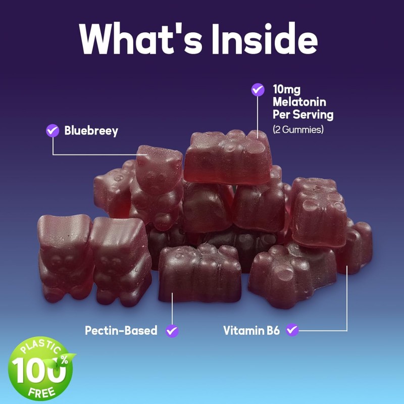 Melatonin Gummies Manufacturer - OEM Blueberry 10mg Sleep Aid Adult