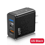 GaN Charger Factory - Hot Sell PD65W Fast Charger QC3.0 Adapter