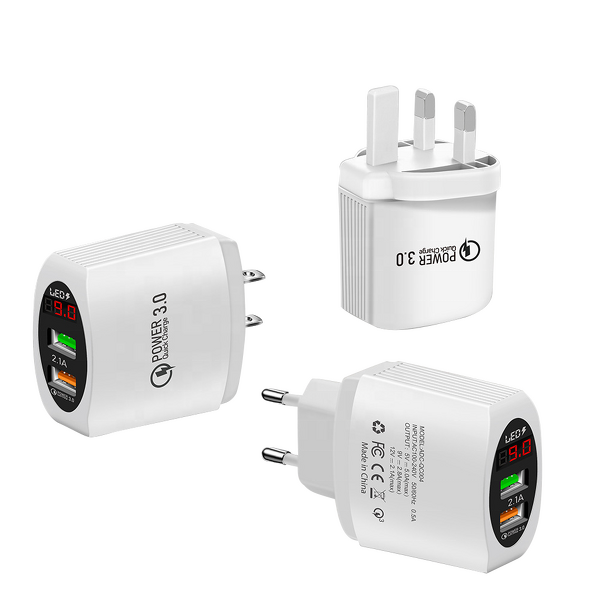 Wall Charger Factory - Hot Selling 2.4A Dual USB Digital Display