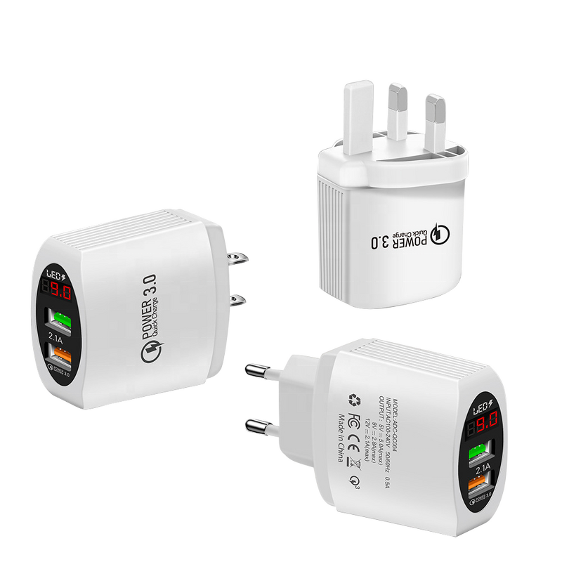 Wall Charger Factory - Hot Selling 2.4A Dual USB Digital Display
