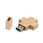 USB Flash Drives Manufacturer - Custom Logo Cross Crucifix Wooden Stick