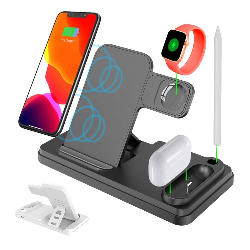 Folding Wireless Charger Factory - Hot Sales Custom Logo 4 in 1 Stand