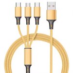 USB Charging Cable Manufacturer - OEM Durable 3-in-1 Fast Universal Nylon Jacket Braid