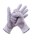 Cut Resistant Gloves Factory - HPPE Liner PU Coating Level 5 EN 388