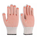 Cotton Gloves Manufacturer - 7G/10G Cotton Navy Blue Dotted Gloves OEM