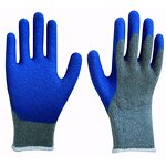 Fluorescent Gloves Factory - Cheap Green Polyester Latex Foam Breathable